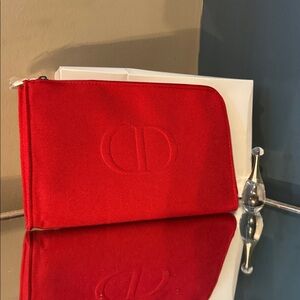 Christian Dior Red Pouch w/ Mini J’adore Perfume & Gift Set